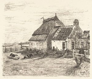 Ameland, Huisjes te Nes, Otto Hanrath, 1925 van Atelier Liesjes