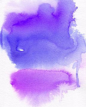 Abstracte kleurrijke aquarel in violet en paars. van Dina Dankers