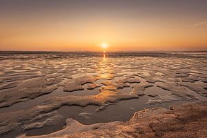 Marée d'or - Coucher de soleil sur les vasières près de Ternaard