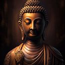 Boeddha beeld (close up - portret) brons/goud van Color Square thumbnail
