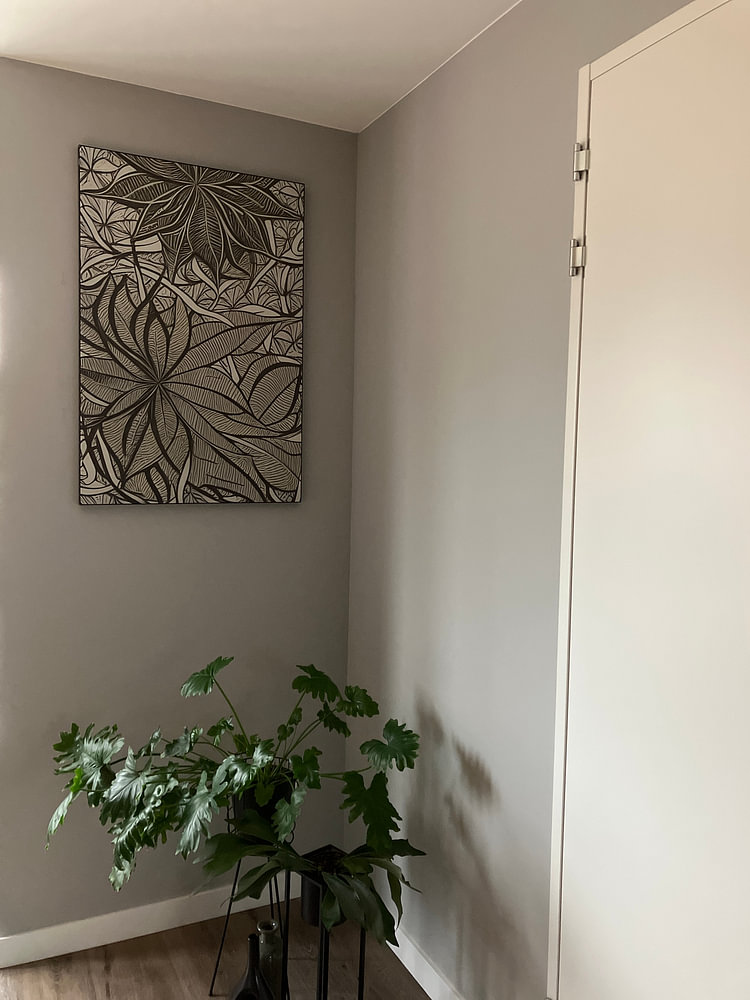 Botanische print - mosgroen