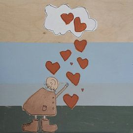 Regen der Herzen orange von Geke uit de Bosch