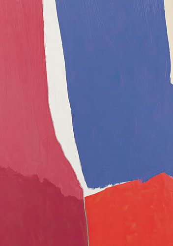Moderne geometrie: contrast in rood, blauw en wit