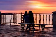 Two lovers in a colorful sunset by Gea Gaetani d'Aragona thumbnail