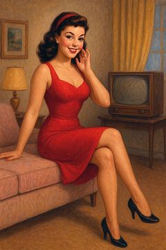 Pin-up-Girl-Gemälde. von Galerie Hoppenbrouwers