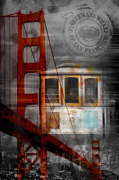 City Art SAN FRANCISCO Collage II van Melanie Viola