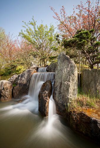 Waterval in Japanse tuin