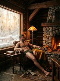 Gemütlicher Rückzugsort in einer Winterhütte von Markus Gann