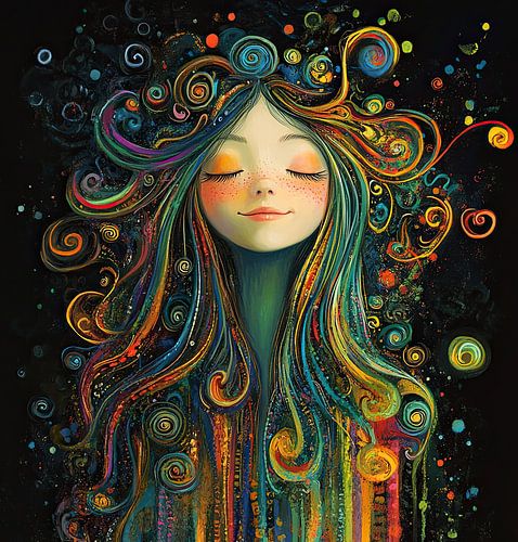 Femme en spirale | Femme avec coiffure créative