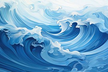 Digital erzeugte Wasserwellen im Meer von Art Bizarre