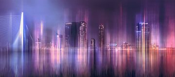 The skyline of Rotterdam in abstract image editing by Dennisart Fotografie