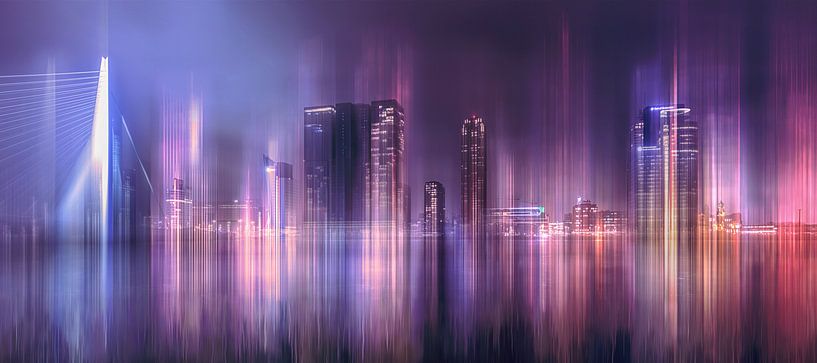 Die Skyline von Rotterdam in abstrakter Bildbearbeitung von Dennisart Fotografie