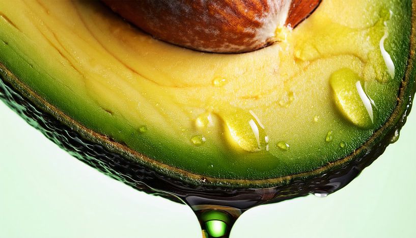 Detaillierte Nahaufnahme einer frischen Avocado von Mustafa Kurnaz