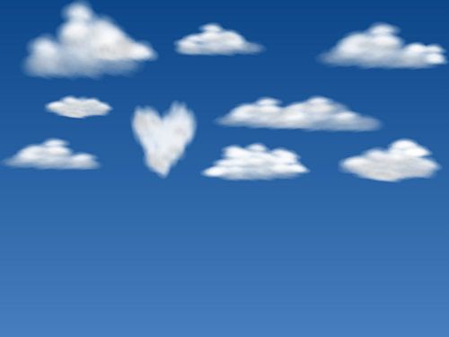 Wolken hart digitale illustratie