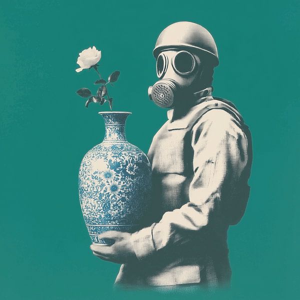 Banksy Style: The Fragrance of Resistance by PixelMint.