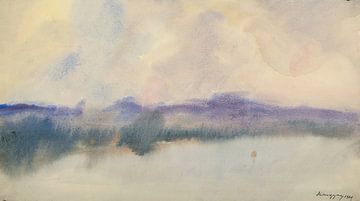 Mist over een visvijver (1929) van Zoltán Palugyay van Peter Balan