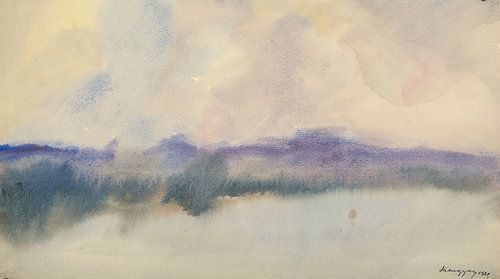 Fog over a Fishpond (1929) by Zoltán Palugyay