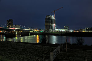 Skyline van Venlo in de vroege ochtend