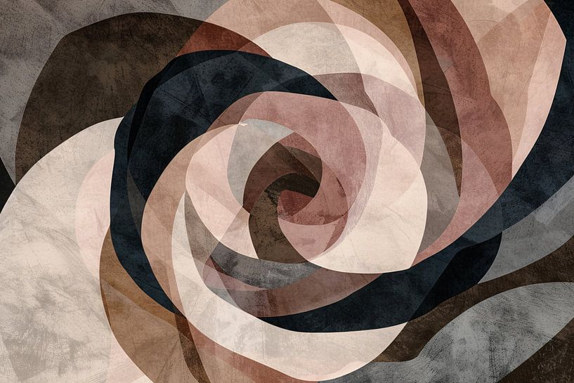 Formes abstraites en spirale sépia en superposition par Art & Soul Creations