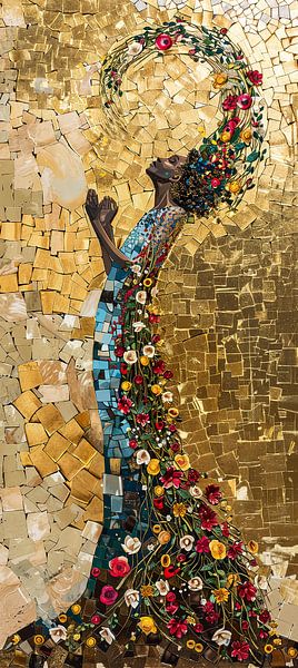 Femme Mosaïque d'or par Caprices d'Art