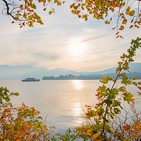 stunning autumnal scenery lake Traunsee, austria by SusaZoom