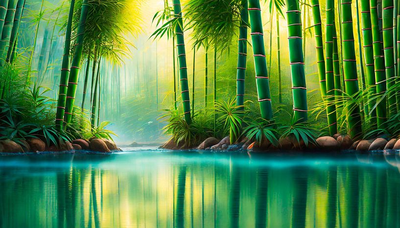 Bambus mit Fluss von Mustafa Kurnaz