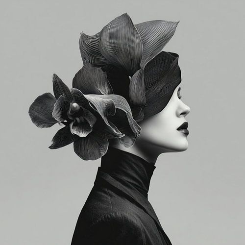 Floral Silhouette – Modernes skulpturales Porträt von SPEQ ART