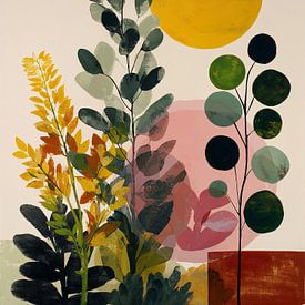 Abstract botanical sun shapes by IamHome Studio