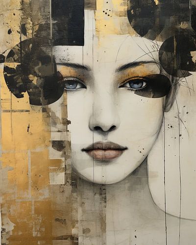 Modern portret, collage stijl