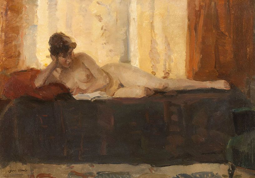 Nu couché, en train de lire, Isaac Israels par Des maîtres magistraux