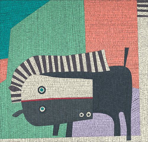Mozaïek kunst abstract paard