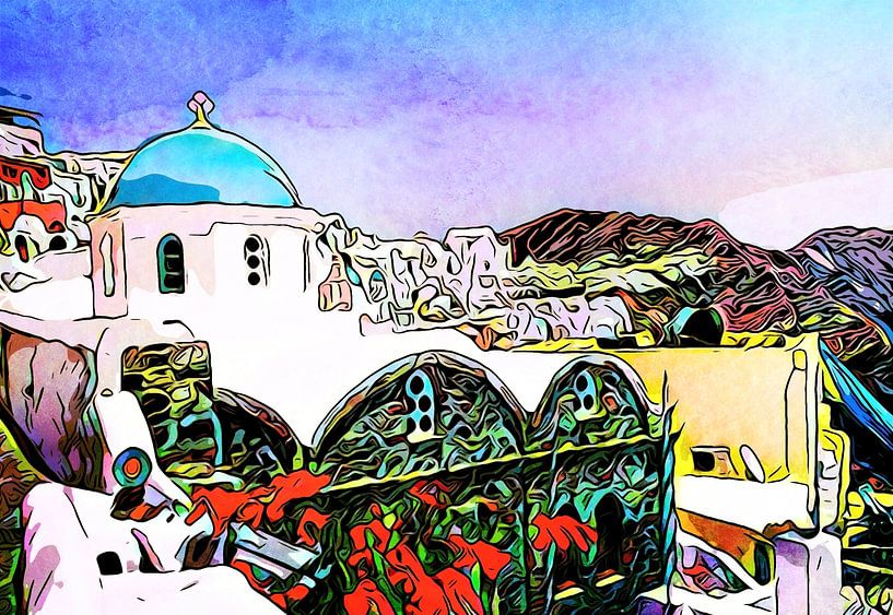 Santorini, motief 1 van zam art