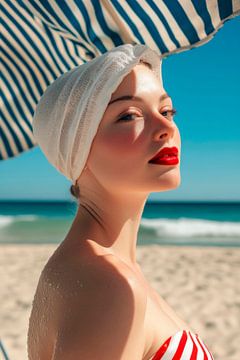 Zomerse elegantie op het strand van Poster Art Shop