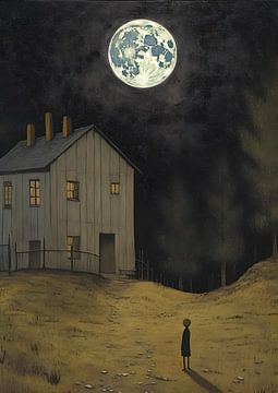 haunted castle under the moon by Jan Bechtum