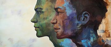 Portrait de visage aux couleurs douces sur Poster Art Shop