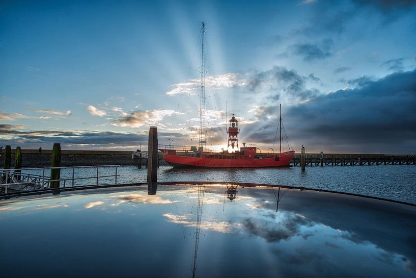 Sunset in Harlingen van Sidney Portier