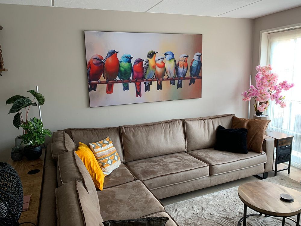 Birds on branch by Artsy