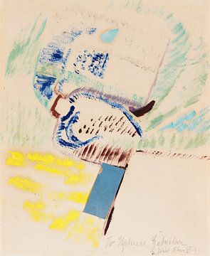 Kurt Schwitters - To Hjalmar Gabrielson. Dessin de Merz (1947) sur Peter Balan