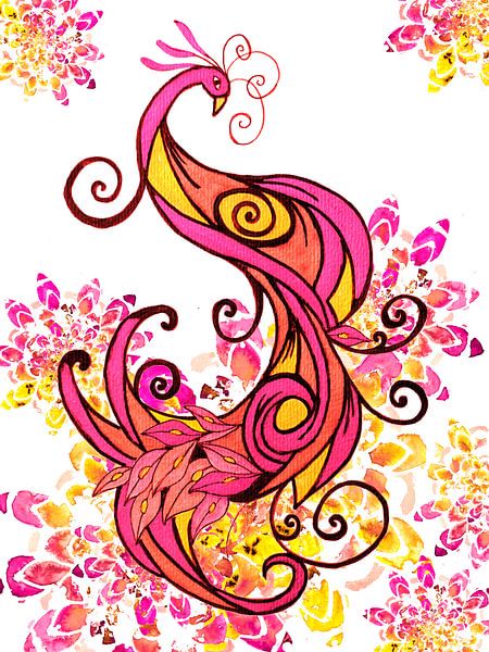 Pfau in Pink von Sebastian Grafmann