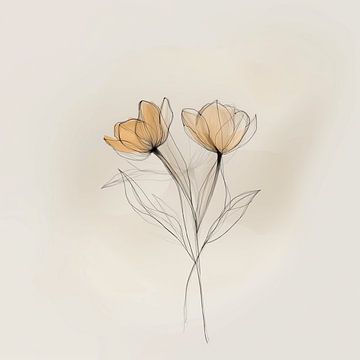 Tulipes sur toile abstraites sur Mel Digital Art