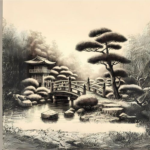 Bridge and Japanese garden 2