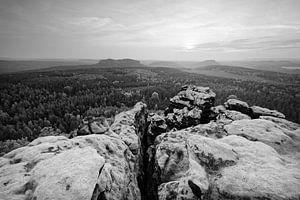 Elbsandsteingebirge im Abendlicht