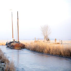 Twee schepen in de haven van P Kuipers