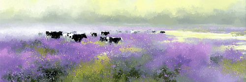 Flower meadow | Cows in Lavender by Art Whims