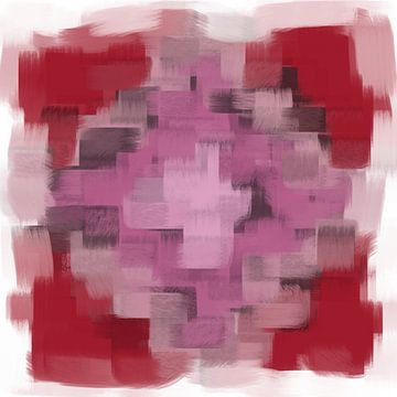 Abstract in rode roze tinten van Maurice Dawson