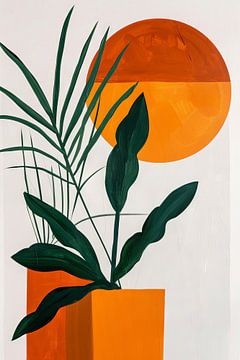 Plant in zonlicht - Abstracte plantkunde van Poster Art Shop