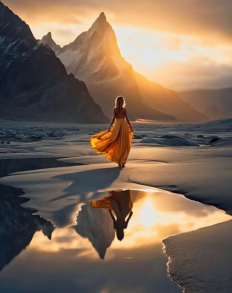 Woman in the sunset by fernlichtsicht