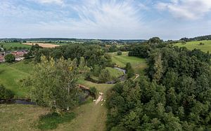 Aerial view of the Geul near Cottessen in South Limburg