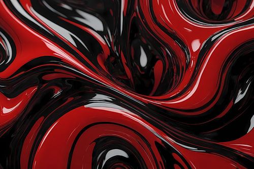Dynamisch Rood en Zwart Abstract Design