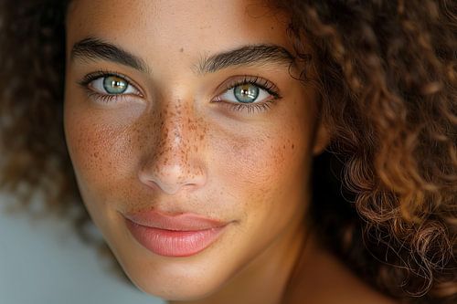 young woman with freckles